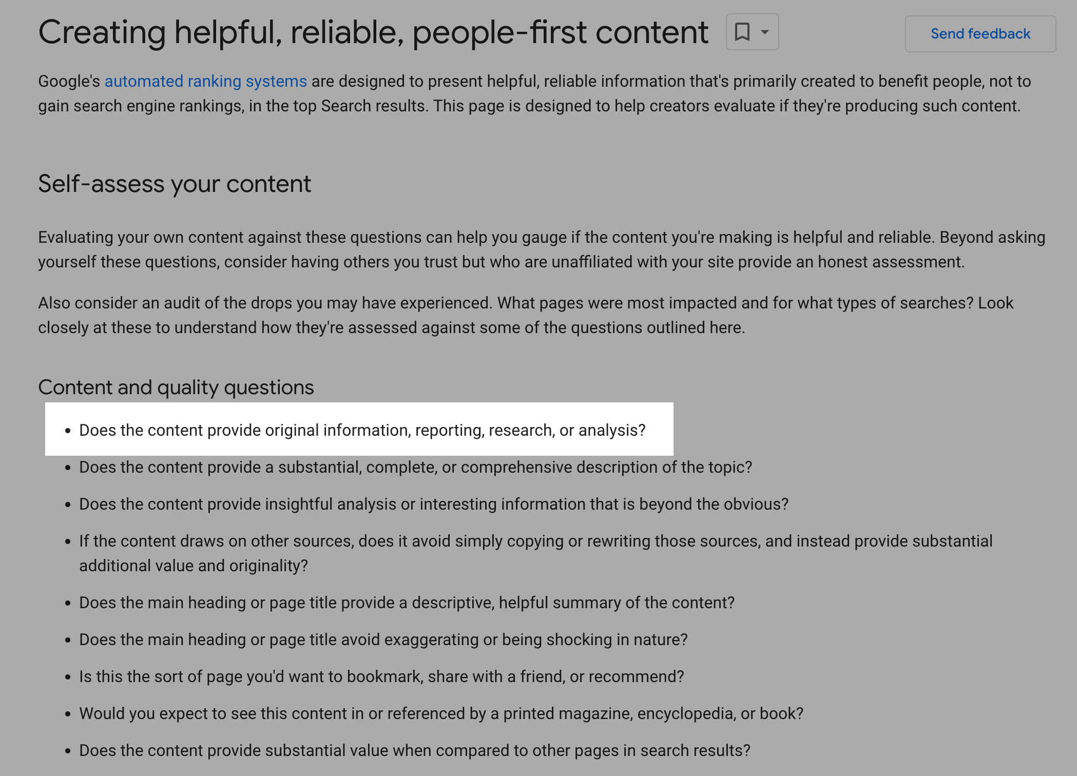 originalt indhold guideline