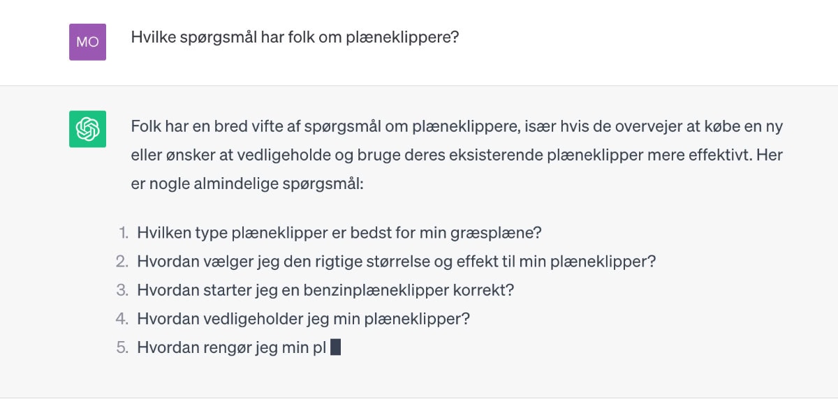 spørgsmål chatgpt